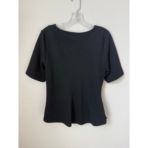 Anthropologie Deletta Ruched Black Blouse Size Large - Picture 3 of 6